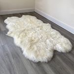 Natural Sheepskin Rug with Extra Thick & Soft Wool (Quad 190x120cm)