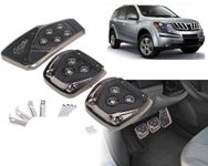 Selifaur - 3 Pcs Black Non-Slip Manual Car Pedals kit Pad Covers Set for Mahindra XUV 500