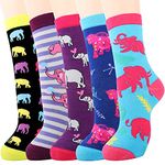 Jeasona Elephant Socks for Women 4-7 Elephant Gifts for Women for Girls Animal Socks Cute Cotton Christmas Gifts