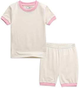 VAENAIT BABY Infant Toddler Junior Pajamas Cotton Summer Short Pjs 2pcs Set Macaron Creampink S
