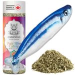 Catabliss Canadian Catnip 1 oz with Refillable Cat Kicker Blue Fish Toy | Fresh, Ethically Grown Joy