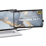 Mobile Pixels - Duex Max (Grey) - Portable Laptop Monitor, 13.3'' Full HD IPS Display, Compatible with Windows/Mac/Chromebook, Lightweight and Easy to Use - Experience Unmatched Productivity