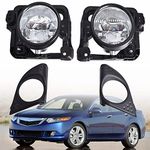 ANTUKO 2Pcs Clear Lens Fog Light Assembly Left and Right Side Replacement for 2009-2010 Acura TSX