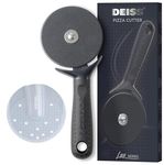 Deiss Lux Heavy Duty Pizza Cutter with Wheel Slicer- Stainless Steel Sharp Smooth Pizza Cutter Wheel with Easy Grip Non-Slip Handle, Dishwasher Safe