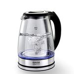 INALSA Electric Kettle for Hot Water |1.8 L Capacity| LED Illumination & Boro-Silicate Body| 2 Year Warranty|Multipurpose Electric Kettle| Water Boiler (Prism Inox)