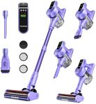 Cordless Vacuum Cleaner, 40Kpa 45Mins Vacuum Cleaners for Home, 8-in-1 Lightweight Stick Vacuum with Powerful Suction, Anti-tangle Wireless Vacuum for Carpet, Tile, Pet Hair, Hardwood Floors, Purple