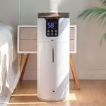 Lacidoll Humidifier large room 16L/4.2Gal - Lacidoll Whole house Humidifier for Home1500 sq.ft. Ultrasonic Cool Mist Humidifiers for Bedroom with Extension Tube & Aroma Box & Night light, White