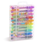 abeec 20 Mini Scented Gel Pens | Set Of 20 Assorted Mini Gel Pens: Glitter Pens, Neon Pens, Pastel Pens | Box Of 20 Mini Gel Colouring Pens For Kids