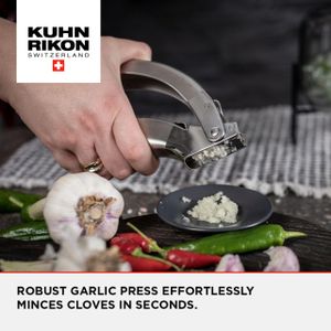 Kuhn Rikon Stainless Steel Garlic Press – Durable Kitchen Tool