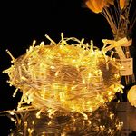 Quntis 33ft 100 LEDs Fairy Lights, Warm White Christmas Lights with 8 Flashing Modes and Memory Function, Waterproof Outdoor Indoor LED String Lights for Bedroom Wall Party Christmas Decorations