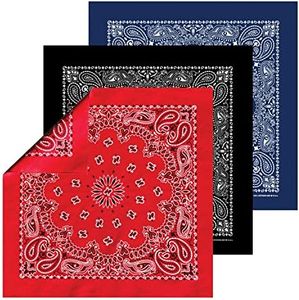 B53 100% Cotton Bandanas Made in the USA - Stylish Headband, Handkerchief, Scarf - 21 inch x 21 inch, Multicolor