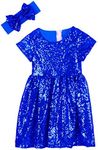 Cilucu Flower Girl Dress Baby Toddlers Sequin Dress Kids Party Dress Bridesmaid Wedding Gown, Royal Blue, 6