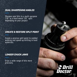 Drill Doctor Drill Bit Sharpener – DD500X, Precision Sharpening Tool