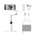 Insta360 Flow 2 Plus AI Tracker Bundle White - Foldable Phone Gimbal, AI Tracking with Any App, Multi-Person Tracking, Built-in Tripod, Remote Control, iPhone/Android Stabilizer, Travel & Vlog