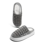 Women Winter Slippers Soft Woolen Fluffy Velvet Fur Casual Flats Home Indoor Slides Footwear Sliders Men Flip Flops for Bedroom Sandal (Grey Uk-9)