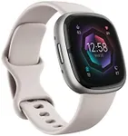 Fitbit Sense 2 Advanced Health and Fitness Smartwatch with Tools to Manage Stress and Sleep, ECG App, SpO2, 24/7 Heart Rate and GPS, Lunar White/Platinum, One Size (S & L Bands Included)