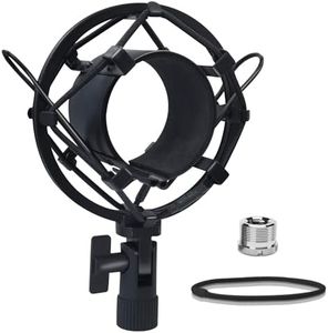 Boseen Universal Microphone Shock Mount, Mic Clip Holder Mount for Diameter 47mm-53mm Mic Anti Vibration Adjustable High Isolation Shock Mount