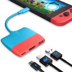 Battony USB C to HDMI Adapter for Nintendo Switch/Switch OLED/MacBook Pro Air/iPad Pro/Android Phone, USB3.0 5GBps Date Transfer, USBC to 4K HDMI Output Multiport AV Converter Adaptor for Switch Dock