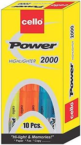 Cello Power Line Highlighter - Pack of 10 (Multicolor)