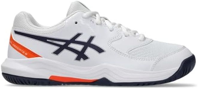 ASICS Kid's Gel-Dedicate 8 Grade School Tennis Shoes, 5, White/Indigo Fog