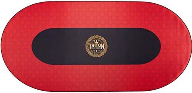 Triton Poker Tables Multi-Spandex Fabric Rubber Portable Poker Table Mat with Zippered Oxford Fabric Carry Bag - 10 Player (80" L x 38" W)