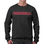 Long Sleeve Charcoal Crewneck Sweatshirt, Adult Gameday University and State College Apparel, Unisex Adult Crew Neck, Fleece Pullover for Men and Women (Cornell Big Red - Black, Adult Medium)