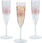 Fun Express Premium Rose Gold Dotted Champagne Flutes (set of 25) Wedding Party Supplies