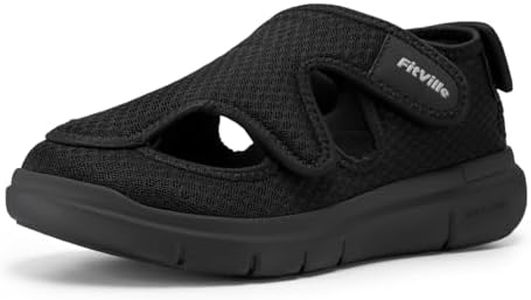 FitVille Diabetic Sandals for Men Arch Support Extra Wide Shoes Walking Sandals with Adjustable Strap Wide Width Slippers for Plantar Fasciitis
