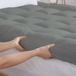 AVI Luxury Soft 5D Spiral 2500 GSM Microfiber Twin XL Bed Mattress Topper, Extra Thick 3 Inch Mattress Padding, Cooling Breathable Cotton Pillow Top with Elastic Bands, (Grey, 48x78 Inch)