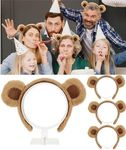 Bear ears, 4 Pack Brown Plush Bear Ears Headband, Cute Cosplay Costume Party Hair Hoop for Daily Wearing