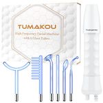 High Frequency Wand - TUMAKOU 6 IN1 Portable Blue Light Therapy High Frequency Facial Skin Tightening Wand Machine (Violet + Orange Tech) for Acne,Wrinkle,Anti Aging,Hair - with 6 Glass Tubes