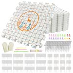 SZLYSNKJ 9 Pcs Blocking Mats for Knitting, Extra Thick Blocking Boards with Grids, with 200 T-Pins and 24PCS Knitting Blockers, Knitting Blocking Mats and Pins