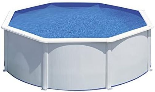 Gre Pool KIT350ECO Fidji - Aufstellpool aus Stahl, rund, mit weißes Aussehen. Abnehmbare Gartenpool. 350 x 120 cm