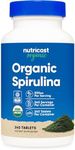 Nutricost Organic Spirulina 500mg, 240 Tablets - Gluten Free, Non-GMO