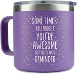 KLUBI Birthday Gifts for Women Who Have Everything - Sometimes You Forget You Are Awesome Gifts for Women Christmas Gifts for Mom From Daughter Purple Mug Xmas Gifts Baskets for Women Fun Teacher Gift