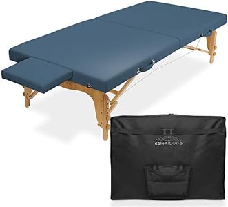 Saloniture Portable Physical Therapy Massage Table - Low to Ground Stretching Treatment Mat Platform - Blue