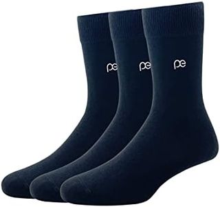 Peter England Men's Cotton Full Length Socks (Pack of 3) - Black
