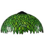 Errzom Tiffany Lamp Shade 16 Inch Wide Accessories Replacement Tulip leaves Stained Glass Lampshade for Table Lamp Floor Lamp Reading Lamp Office Desk Lamp,Green leaf