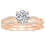 Mameloly 1.5ct Engagement Rings for Women Round Bridal Ring Sets Rose Gold Cubic Zirconia Wedding Band Twisting Infinity Pave Set Size 7