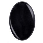 Black Obsidian Palm Stone Crystal - Natural Healing Crystal Oval Pocket Energy Stones for Anxiety Stress