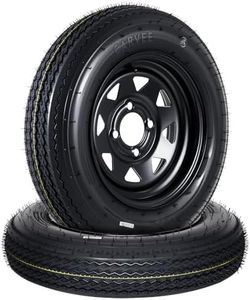 Garvee 2-Pack 4.80-12 4.80x12 480-12 Trailer Tires with 12" Rims, 4 Lug on 4" Bolt Pattern, 6PR Load Range C, Heavy Duty 4.80x12 4.8-12 Tires for Utility, Boat, Camper, Cargo Trailers