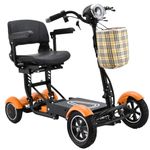 Dragon Mobile EX Compact Power Mobility Scooter - All Terrain 4 Wheel Collapsible Electric Powered Wheelchair for Travel, Adults & Elderly - Lightweight & Sturdy Aluminum Frame Material w/ Wide Seat & Front Basket