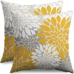 Yellow White Grey Gray Pillow Cover