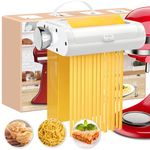 Pasta Maker Attachment for KitchenAid Stand Mixers 3 in 1 Pasta Machine includes Pasta Sheet Roller - Spaghetti & Fettuccine Cutters with Cleaning Brush - Premium Accessories for Homemade Pasta