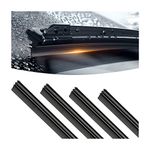 TSUGAMI 4PCS Car Windshield Wiper Blade Strips, DIY Silicone Car Frameless Window Boneless Replacement, Auto Adjustable Insert Rubber Wiper Blade Refills, Universal for SUV Truck Van