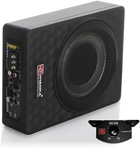 H YANKA SODA-08ASW 400W 8 Inch Compact Underseat Car Subwoofer with Built-in Amp, Slim Powered Subwoofer for Car/Truck/Jeep Audio