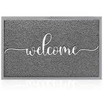 AAZZKANG Large Door Mat 36"x24" Non Slip Durable Welcome Mats for Front Door Outdoor Ultra Absorb Mud Easy to Clean Indoor Doormat for Entry High Traffic Areas Grey