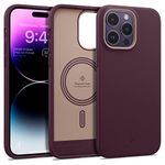 Caseology Nano Pop Mag Silicone Case [Built-in Magnet] Designed for Magsafe Compatible with iPhone 14 Pro Max Case 5G (2022) - Burgundy Bean