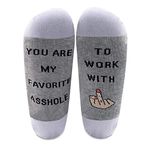 LEVLO Funny Coworker Appreciation Gifts Favotire Asshole/Bitch To Work With Socks for Colleague Manager Boss (1 pair-mid calf-Asshole)