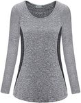 MISS FORTUNE Yoga Tops Dri Fit Exercise Workout Clothes (B-Light Grey, XX-Large)